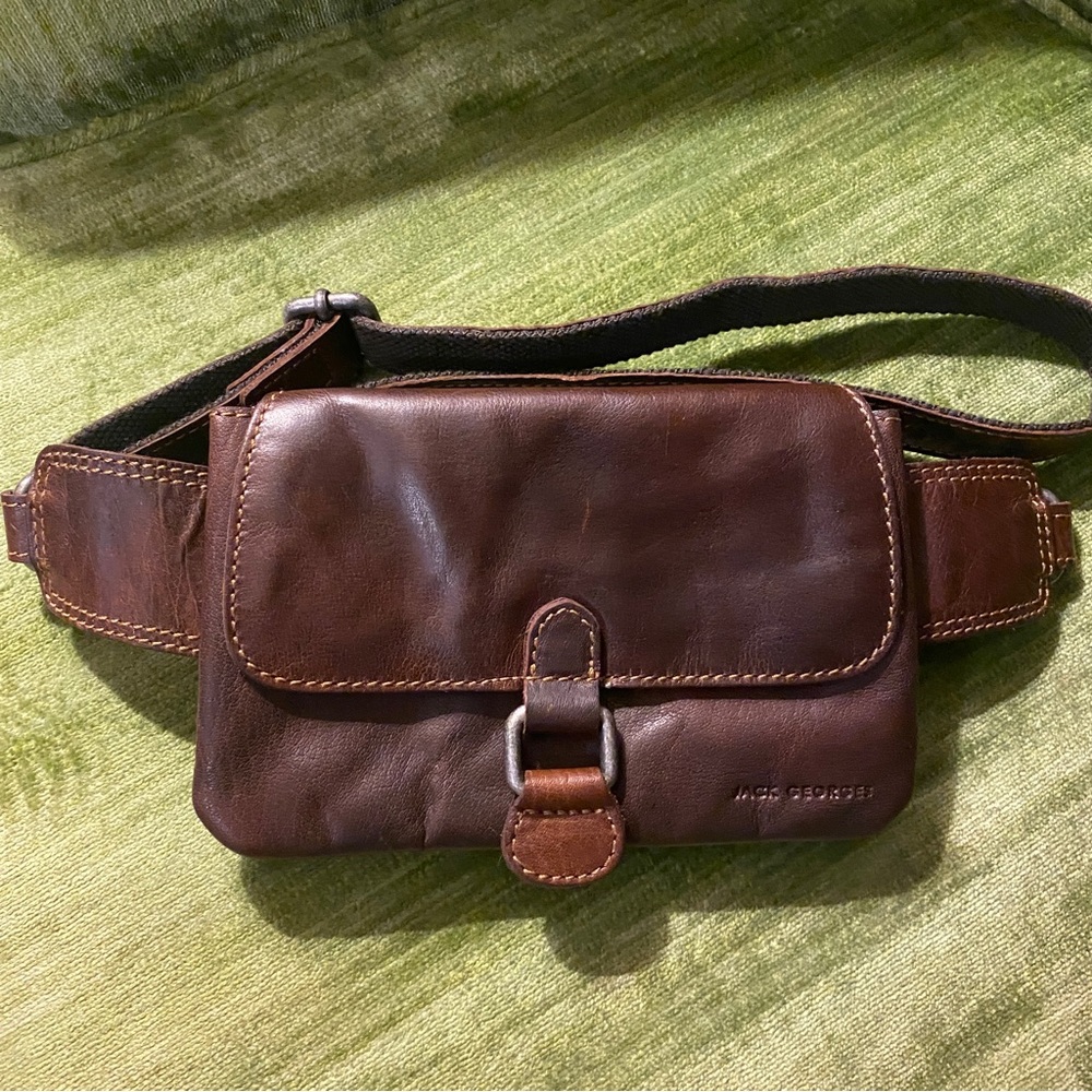 Jack Georges Voyager Collection Hands-Free Belt Bag Brown